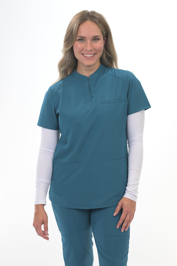 Style 6218-1076 Zinnia Mandarin Collar Scrub Top