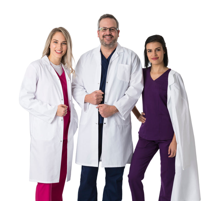 Greentown Unisex Full-Length Snap Button Lab Coat, STYLE 4500