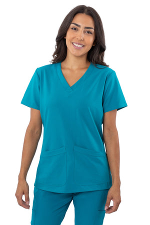 1201 4 Flex V-Neck Scrub top By Greentown - Scrub Nation Canada