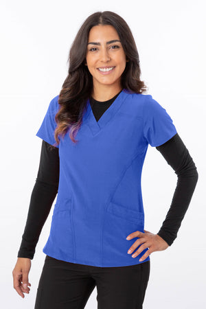18-1060 Women's Zinnia V-Neck Perforated Scrub Top By Greentown - Scrub Nation Canada