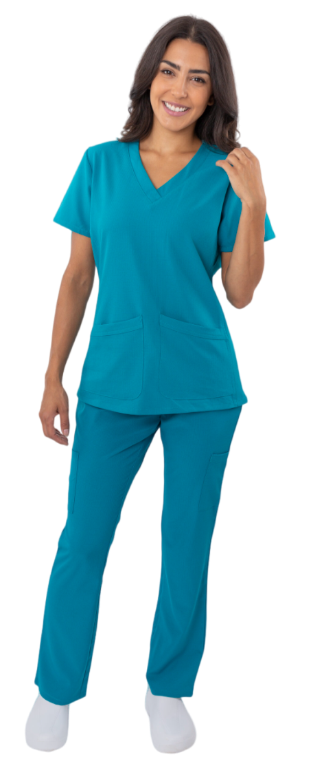 1201 4 Flex V-Neck Scrub top By Greentown - Scrub Nation Canada